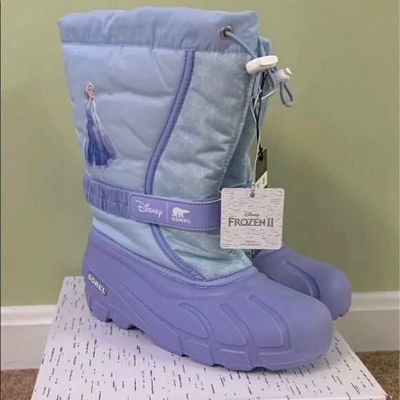 Disney x Sorel Little Girls Flurry Frozen 2 Winter Snow Boots- youth 6/woman’s-7 - Picture 2 of 6